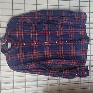 Men's CAP plaid button-down top size medium red and blue